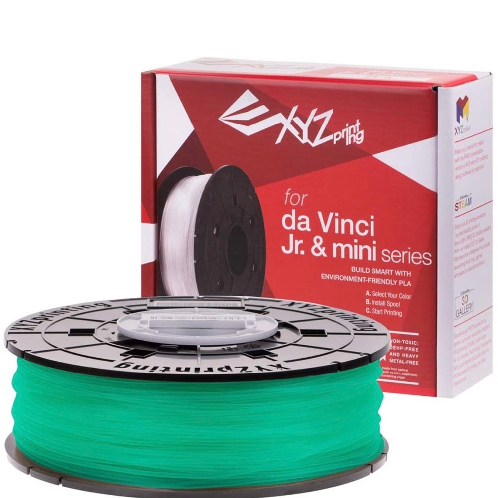 COPY - XYZprinting PLA 1.75 MM Filament Clear Green 600G